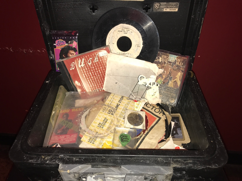 Time capsule recently discovered underneath the floorboards of the Cain’s Ballroom in Tulsa, Oklahoma (Photo by Hunter Rodgers)
